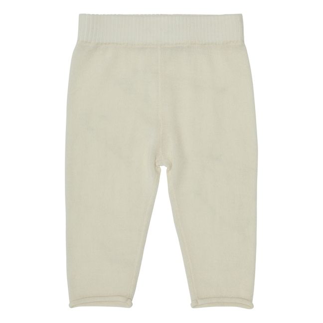 Pantalon Baby Maille Fine Laine Merinos | Ecru