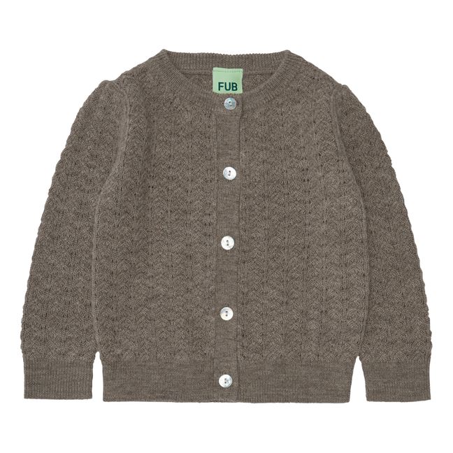 Chaqueta de punto de lana merina para bebé | Beige