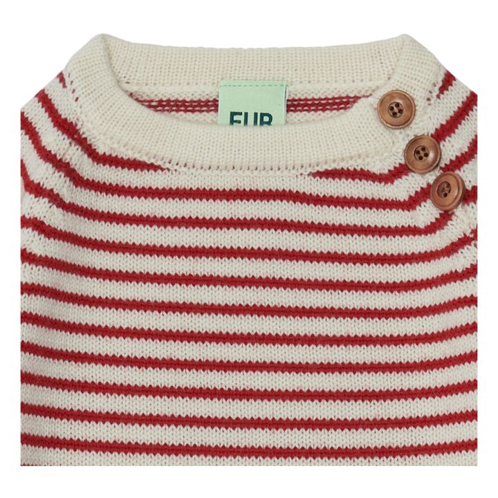 Baby Marinière Merino wool jumper | Red- Product image n°1