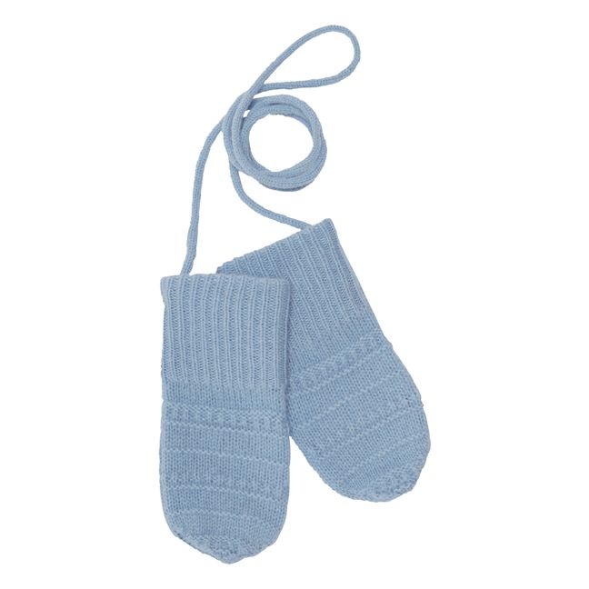 Manoplas de lana de cordero para bebé | Azul Cielo