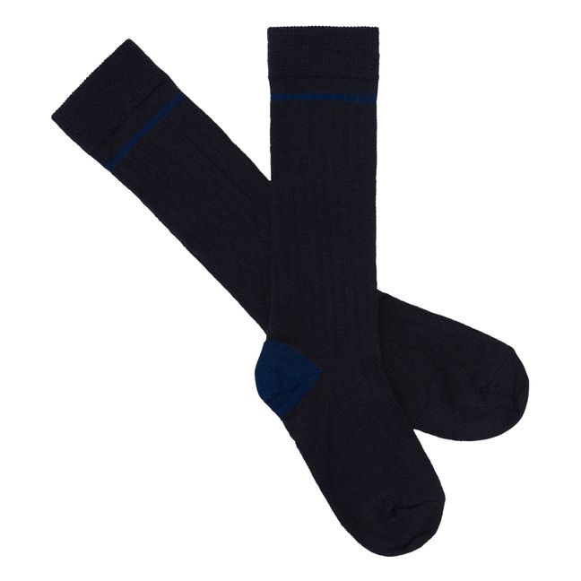 Set of 2 High Socks | Navy blue