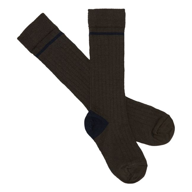 2er-Pack Hohe Socken | Schokoladenbraun