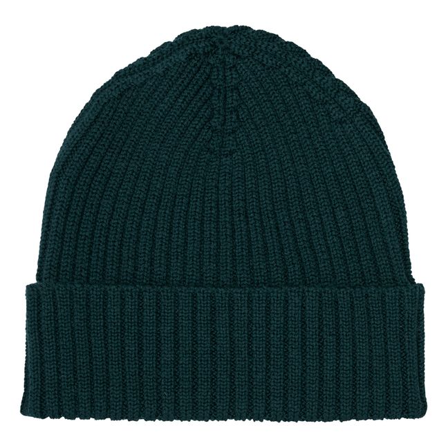 Bonnet Rib Laine Merinos | Verde Oscuro