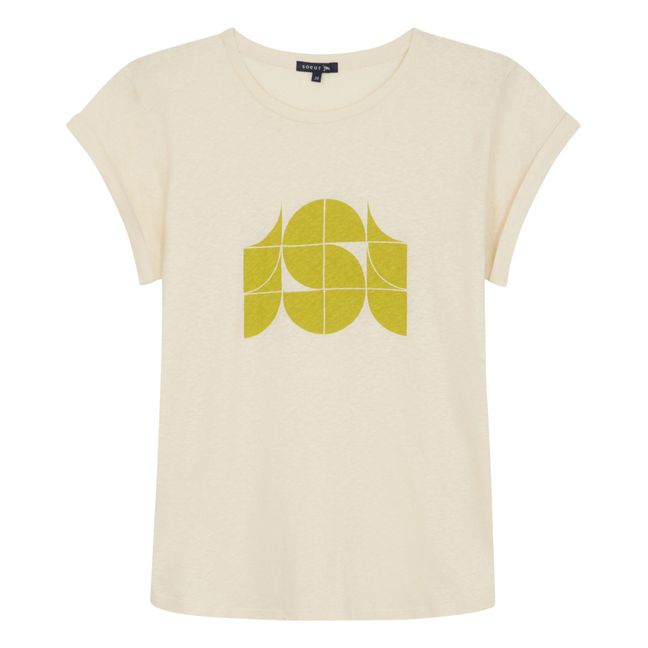 Camiseta de algodón y lino Valentin | Crudo