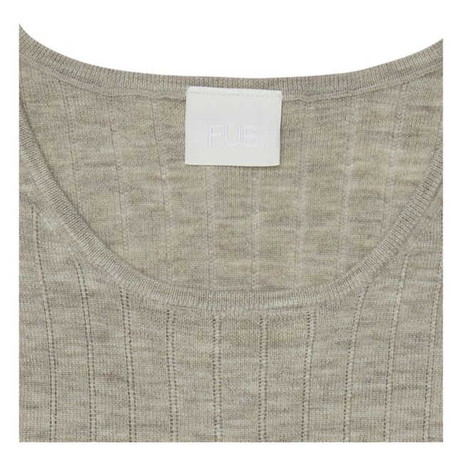 Camiseta de tirantes de lana merina - Colección Mujer | Beige