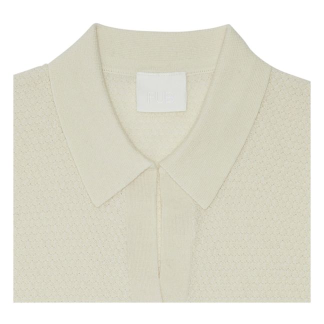Sandro Mens Ecru Regular-Fit Organic-cotton Polo Shirt Xs