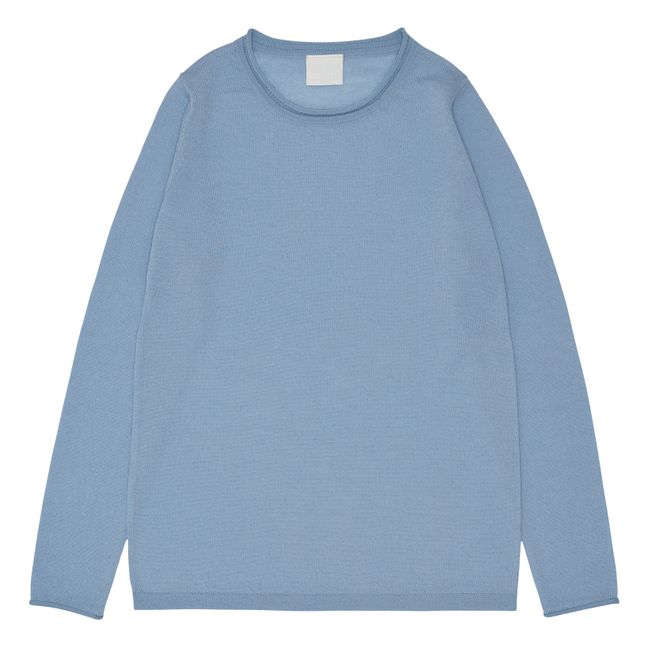 Fine Knit Merino Wool Sweater - Women's Collection | Light blue
