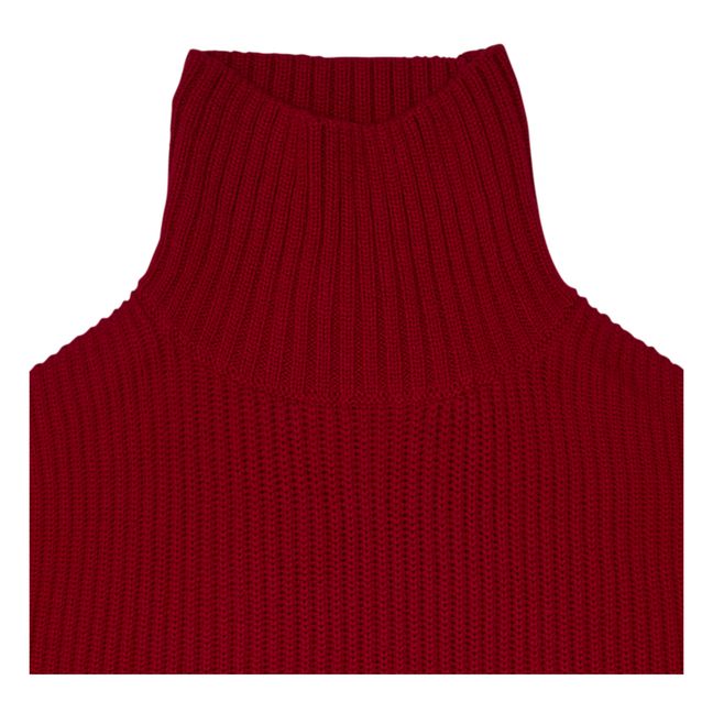Feinstrickrollkragenpullover aus Merinowolle - Damenkollektion | Rot