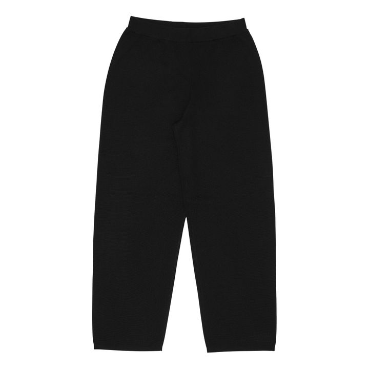 Pantalon droit en Laine Merinos / Coton Noir FEMME