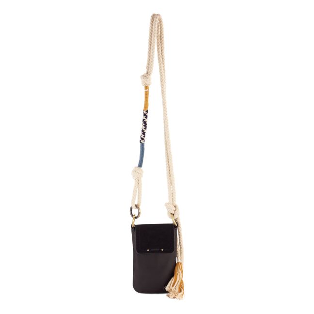 Evalio Leather Cell Phone Bag | Nero