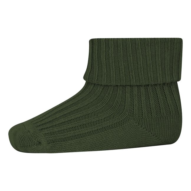 Chaussettes Rib en coton | Verde scuro