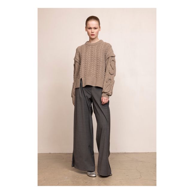 Canada Cable Wool Sweater | Beige