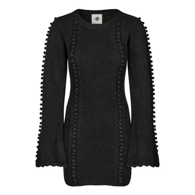 Robe Verbier Pois Laine et Alpaga | Negro
