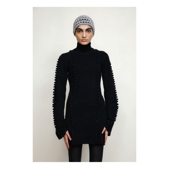 Vestido de lana y alpaca Verbier Pois | Negro- Imagen del producto n°1