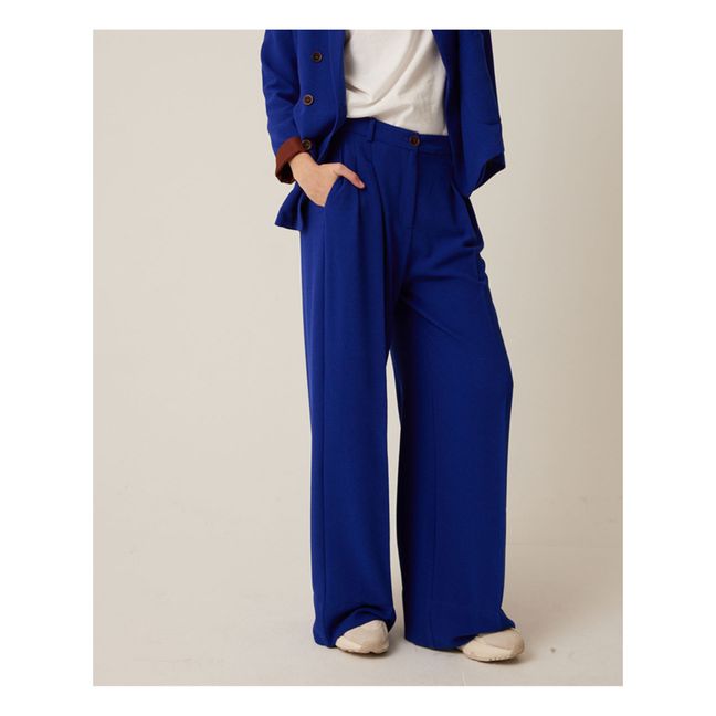 Upton Tribu Pleated Trousers | Blu elettrico