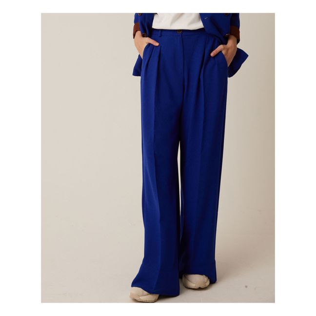 Upton Tribu Pleated Trousers | Blu elettrico