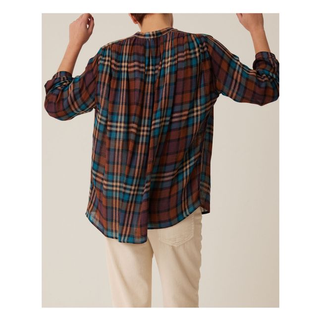 Blouse Wynona Karma Carreaux | Rouille