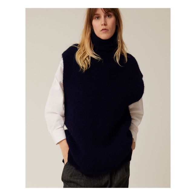Pull Sans Manches Col Roulé Wanted | Bleu marine
