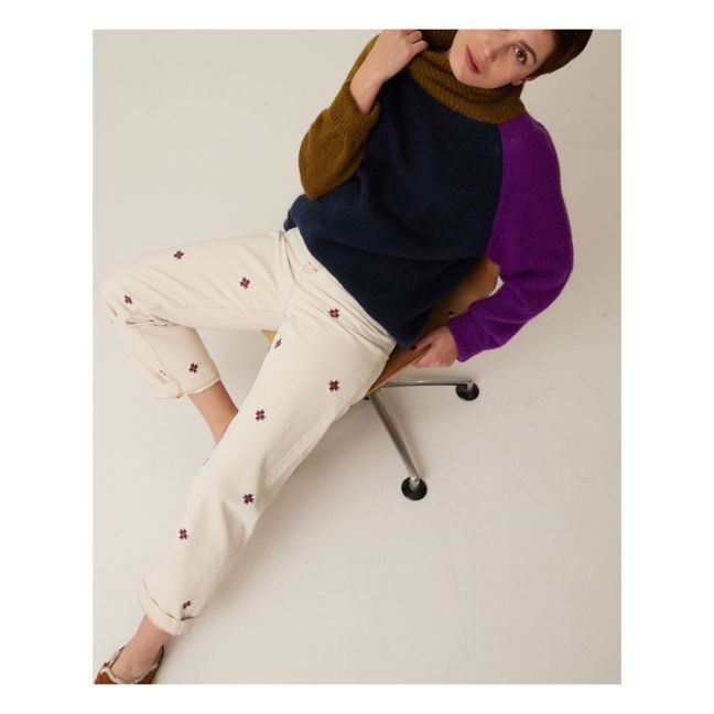 Wesson Colorblock Roll Neck Jumper | Blu marino