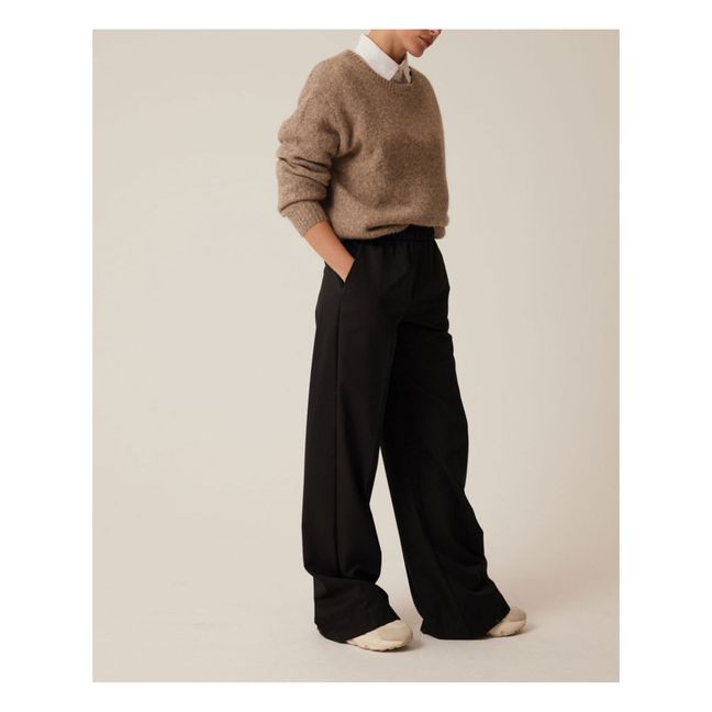 Pakolm Franky Pantalones de lana con cintura elástica | Negro