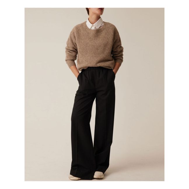 Pakolm Franky Pantalones de lana con cintura elástica | Negro