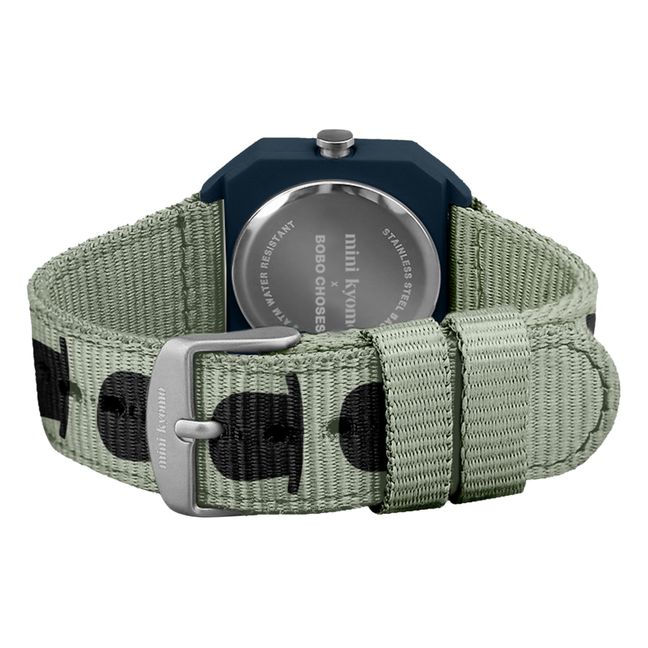 Colaboración Bobo Choses x Mini Kyomo - Reloj de nailon reciclado | Verde Kaki