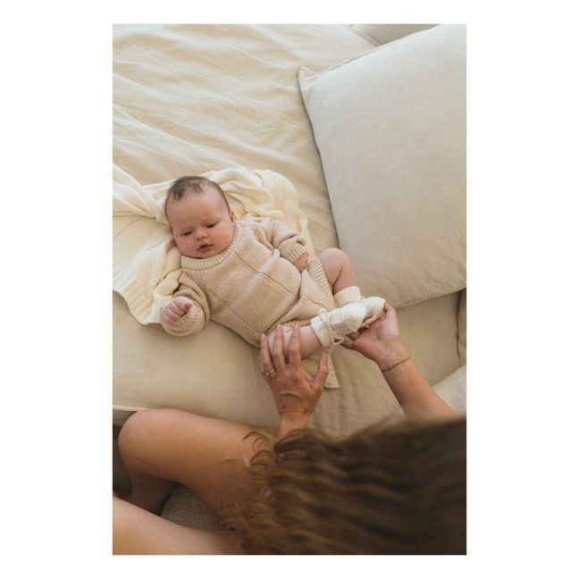 Alba Organic Cotton Knit Booties | Ecru