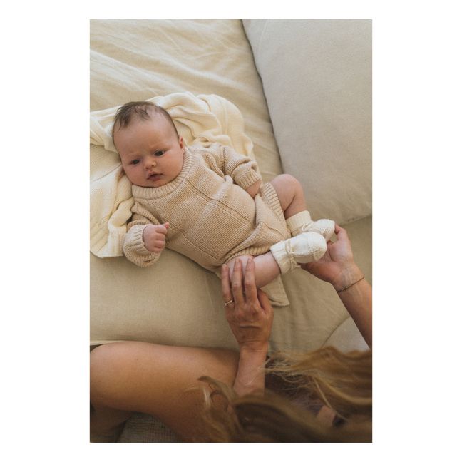 Alba Organic Cotton Knit Booties | Ecru