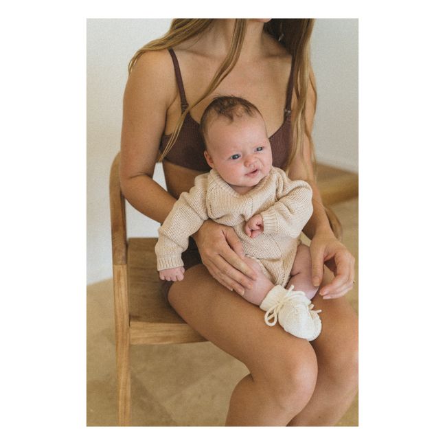Babyschuhe Strick aus Bio-Baumwolle Alba | Seidenfarben