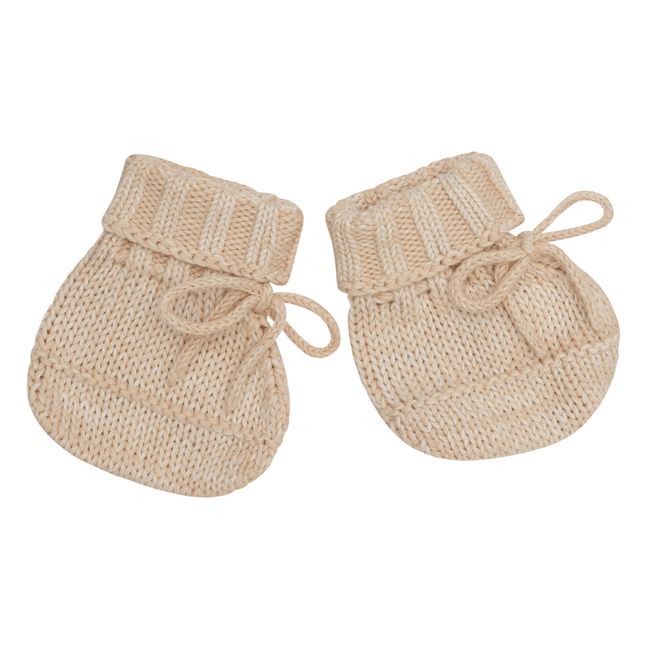 Alba Organic Cotton Knit Booties | Beige