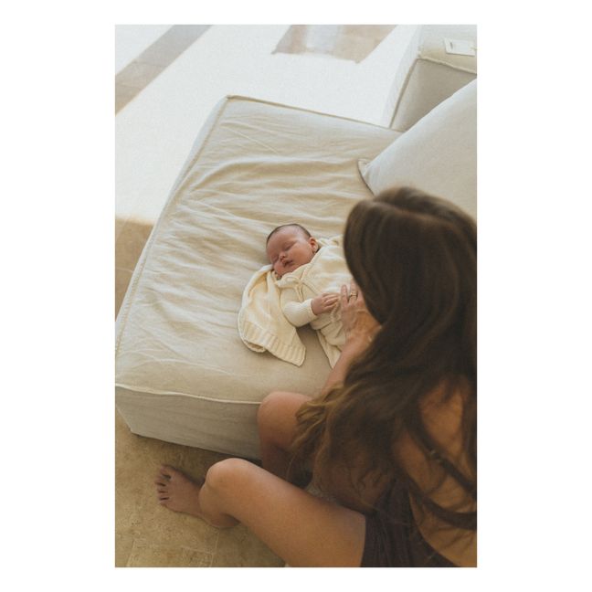 Pull Cache-Cœur Coton Bio Poet | Ecru