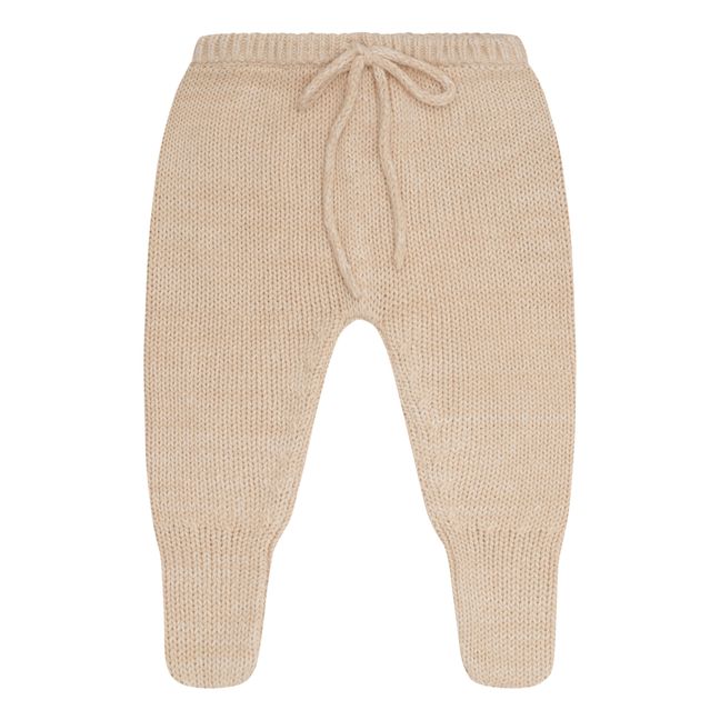 Legging à Pieds Tricot Coton Bio Poet | Beige