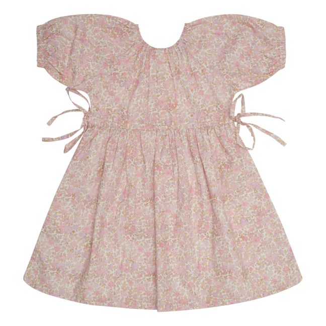 Robe Popeline de Coton Fleurie Florence | Rose pâle