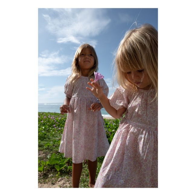 Robe Popeline de Coton Fleurie Florence | Rose pâle