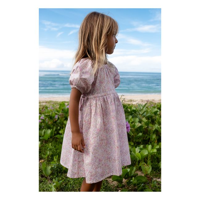Vestido Florence de popelina de algodón con flores | Rosa Palo