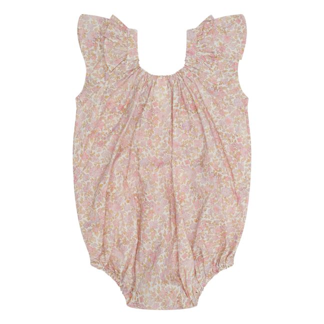 Opie Floral Cotton Poplin Romper | Rosa chiaro