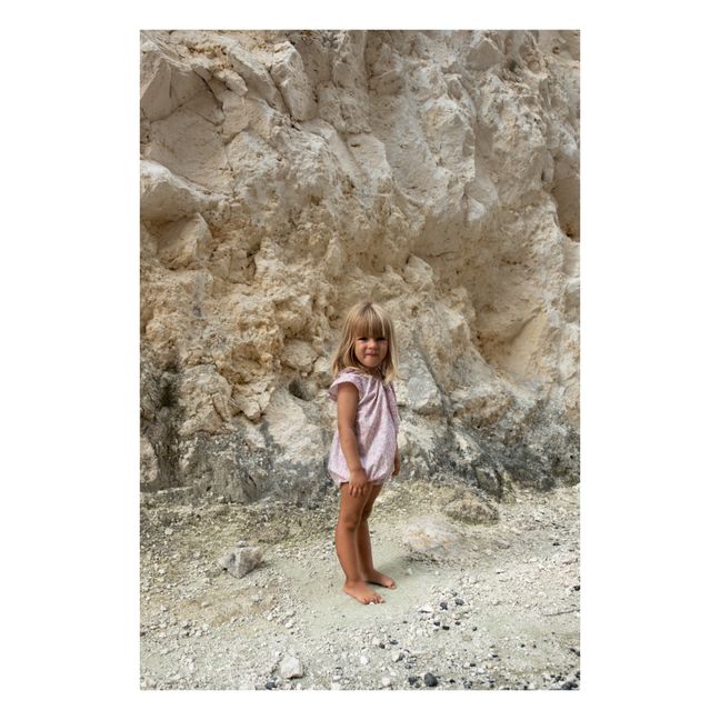 Opie Floral Cotton Poplin Romper | Rosa chiaro