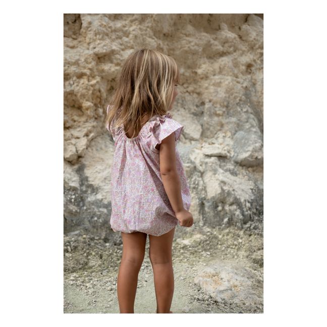 Opie Floral Cotton Poplin Romper | Rosa chiaro