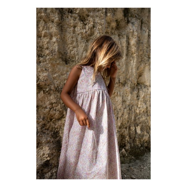 Field Floral Cotton Poplin Dress | Pale pink