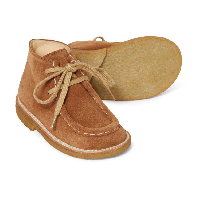 Schnürstiefeletten | Cognac-Farbe