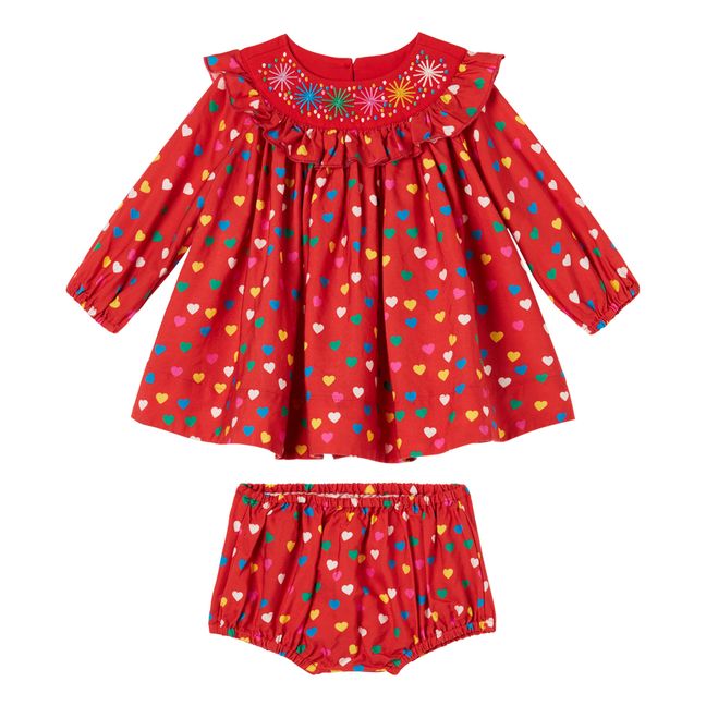 Dress + Bloomer Heart set | Red