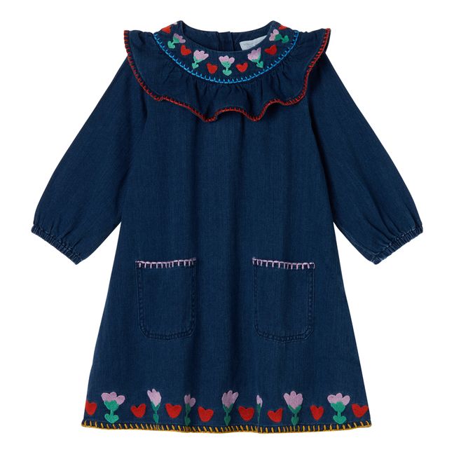 Robe Denim Volant | Bleu marine