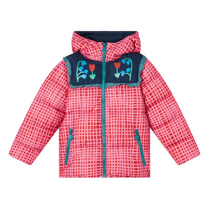 Karierte Daunenjacke | Rosa- Produktbild Nr. 0