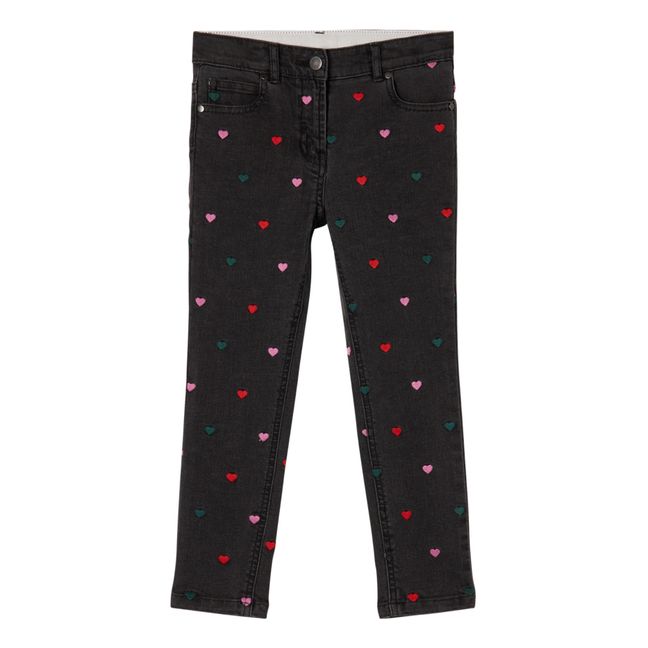 Skinny Jeans Herzen | Schwarz