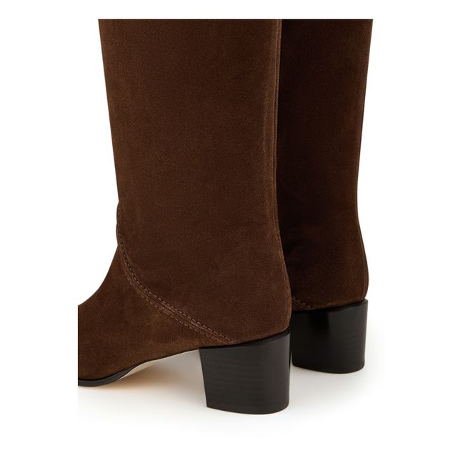45MM suede leather boots | Brown