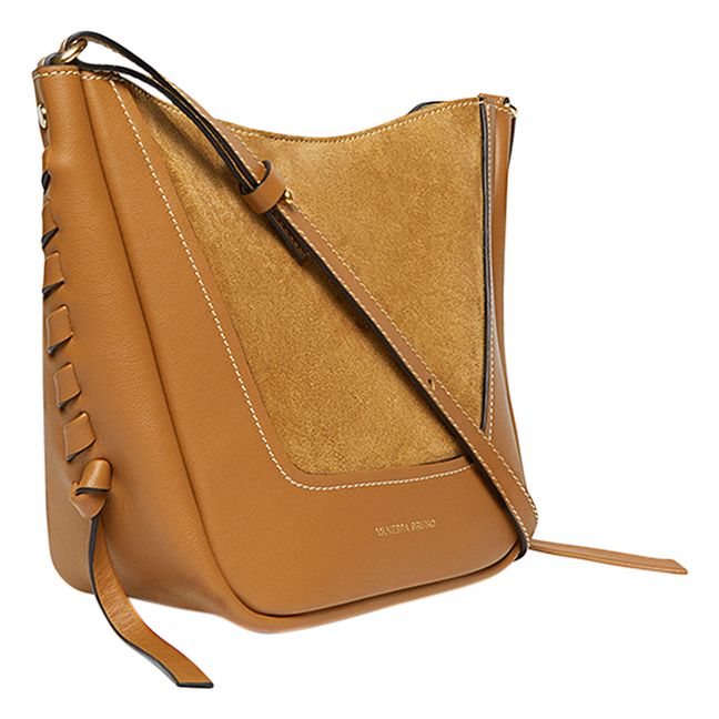 Sac Seau Lou Cuir Lisse et Suede | Camel