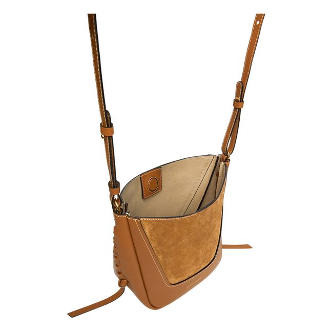 Sac Seau Lou Cuir Lisse et Suede | Camel
