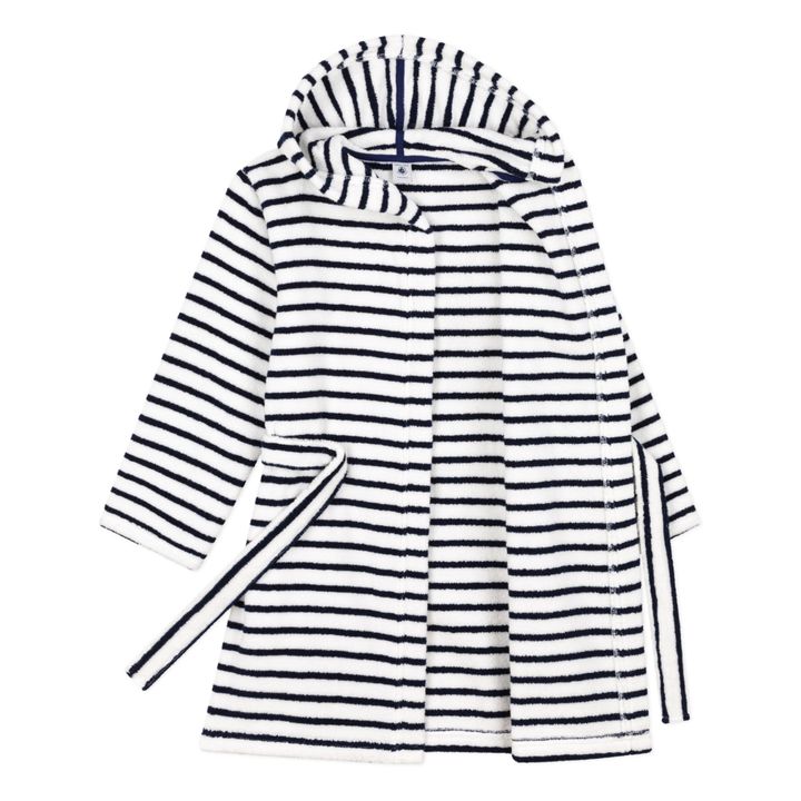 Striped Terry Bathrobe | Navy blue- Product image n°2