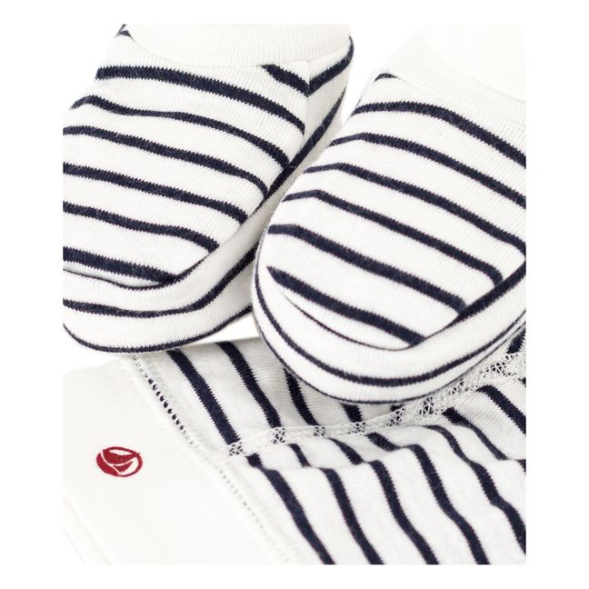 Mütze + HBabyschuhe Matrosenshirt | Navy