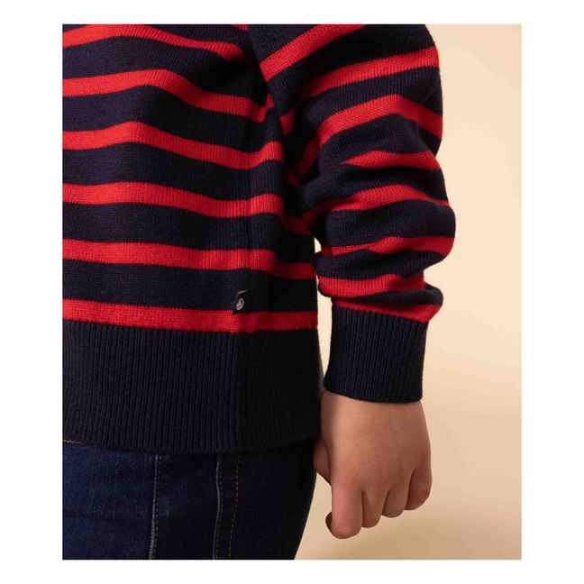 Pull en Laine Rayé | Rouge